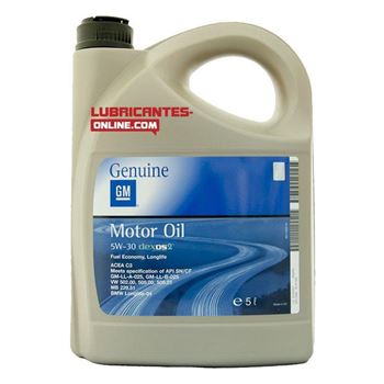 aceite de motor coche - GM Dexos2 5w30, 5L