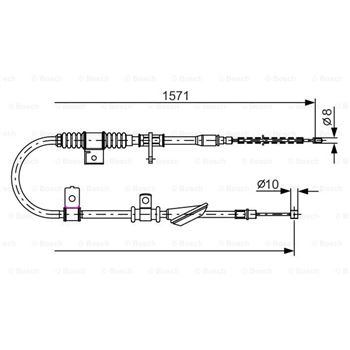 palancas cables frenado - Cable de accionamiento, freno de estacionamiento BOSCH 1987482169