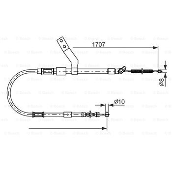 palancas cables frenado - Cable de accionamiento, freno de estacionamiento BOSCH 1987482260