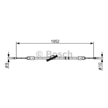 palancas cables frenado - Cable de accionamiento, freno de estacionamiento BOSCH 1987477851