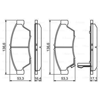 pastillas de freno coche - (BP1302) Pastilla de freno BOSCH 0986494238