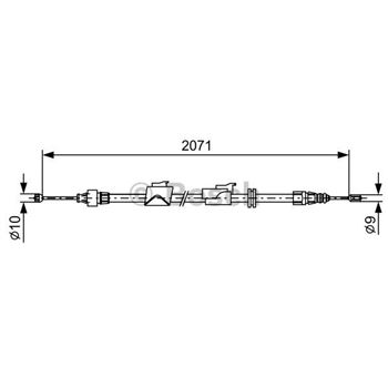 palancas cables frenado - Cable de accionamiento, freno de estacionamiento BOSCH 1987482242