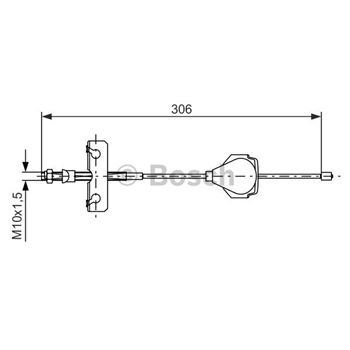 palancas cables frenado - Cable de accionamiento, freno de estacionamiento BOSCH 1987477990