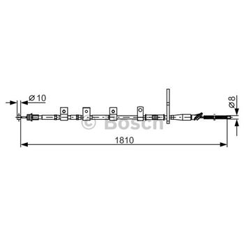 palancas cables frenado - Cable de accionamiento, freno de estacionamiento BOSCH 1987482356