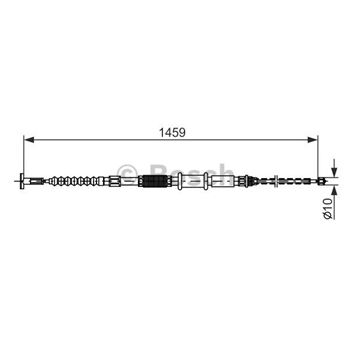 palancas cables frenado - Cable de accionamiento, freno de estacionamiento BOSCH 1987482180