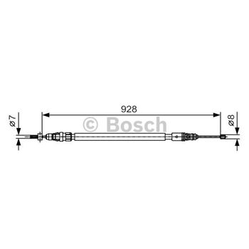 palancas cables frenado - Cable de accionamiento, freno de estacionamiento BOSCH 1987482000