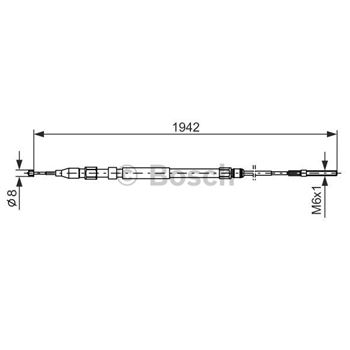 palancas cables frenado - Cable de accionamiento, freno de estacionamiento BOSCH 1987477820