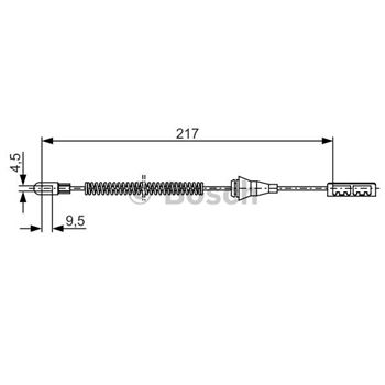 palancas cables frenado - Cable de accionamiento, freno de estacionamiento BOSCH 1987482251