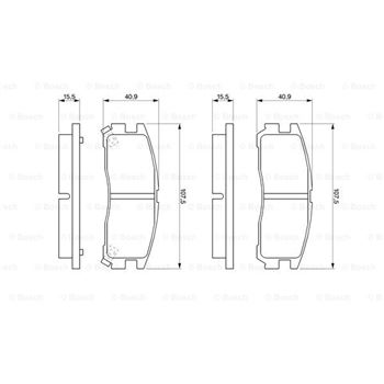 pastillas de freno coche - (BP594) Pastilla de freno BOSCH 0986461145