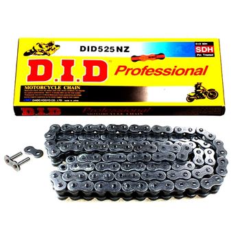 cadenas y enganches - Cadena DID 525NZ con 144 eslabones color negro y enganche tipo clip