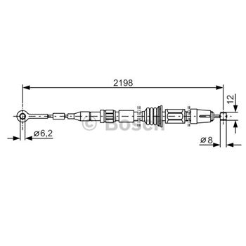 palancas cables frenado - Cable de accionamiento, freno de estacionamiento BOSCH 1987482127