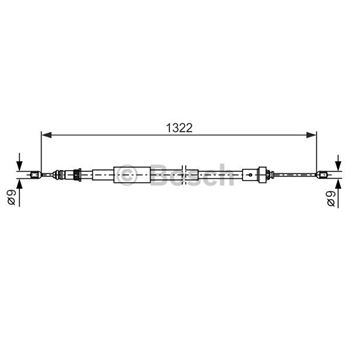 palancas cables frenado - Cable de accionamiento, freno de estacionamiento BOSCH 1987482385