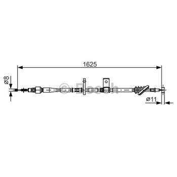 palancas cables frenado - Cable de accionamiento, freno de estacionamiento BOSCH 1987482094