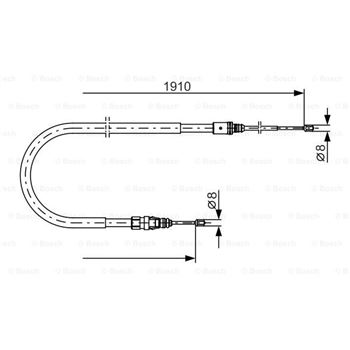 palancas cables frenado - Cable de accionamiento, freno de estacionamiento BOSCH 1987482323