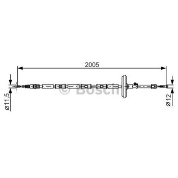 palancas cables frenado - Cable de accionamiento, freno de estacionamiento BOSCH 1987482333