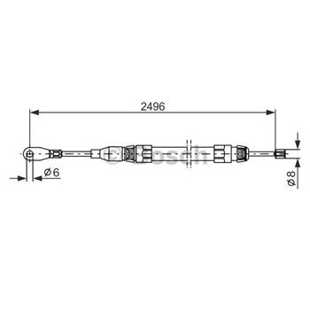 palancas cables frenado - Cable de accionamiento, freno de estacionamiento BOSCH 1987477306