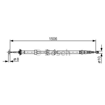 palancas cables frenado - Cable de accionamiento, freno de estacionamiento BOSCH 1987482201