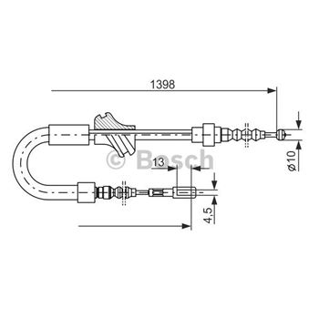 palancas cables frenado - Cable de accionamiento, freno de estacionamiento BOSCH 1987477200