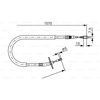 palancas cables frenado - Cable de accionamiento, freno de estacionamiento BOSCH 1987477861