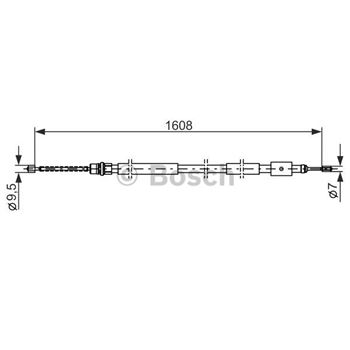 palancas cables frenado - Cable de accionamiento, freno de estacionamiento BOSCH 1987477435