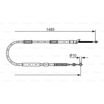 palancas cables frenado - Cable de accionamiento, freno de estacionamiento BOSCH 1987477998