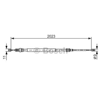 palancas cables frenado - Cable de accionamiento, freno de estacionamiento BOSCH 1987477786