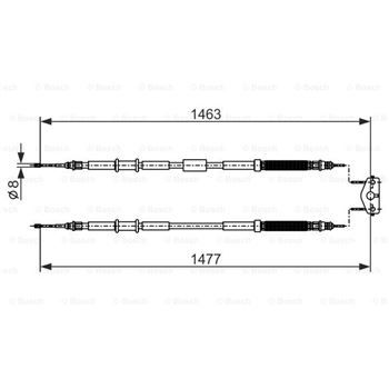 palancas cables frenado - Cable de accionamiento, freno de estacionamiento BOSCH 1987482283