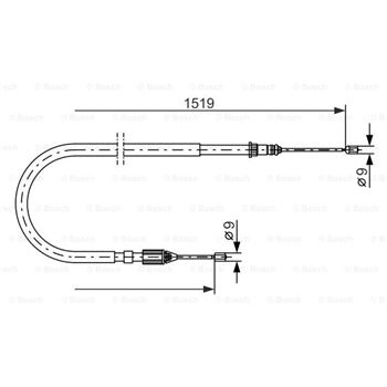 palancas cables frenado - Cable de accionamiento, freno de estacionamiento BOSCH 1987477654