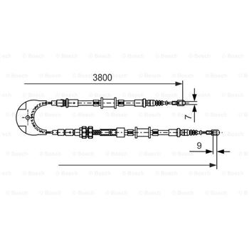 palancas cables frenado - Cable de accionamiento, freno de estacionamiento BOSCH 1987477731