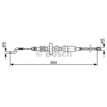 palancas cables frenado - Cable de accionamiento, freno de estacionamiento BOSCH 1987477171