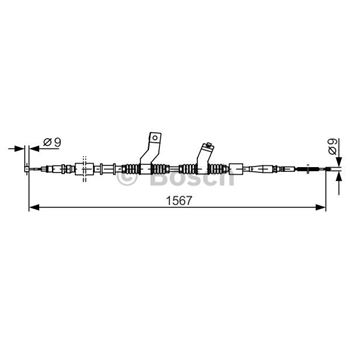 palancas cables frenado - Cable de accionamiento, freno de estacionamiento BOSCH 1987482354