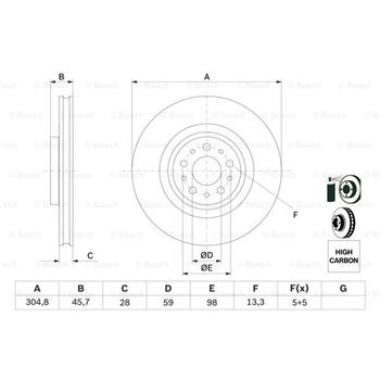 discos de freno coche - (BD1686) Disco de freno BOSCH 0986479736