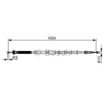 palancas cables frenado - Cable de accionamiento, freno de estacionamiento BOSCH 1987477978