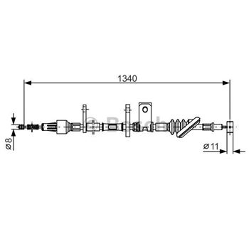 palancas cables frenado - Cable de accionamiento, freno de estacionamiento BOSCH 1987482184