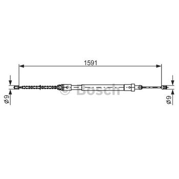 palancas cables frenado - Cable de accionamiento, freno de estacionamiento BOSCH 1987477580