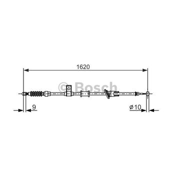 palancas cables frenado - Cable de accionamiento, freno de estacionamiento BOSCH 1987477893