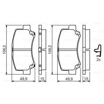 pastillas de freno coche - (BP349) Pastilla de freno BOSCH 0986424626