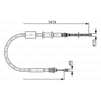 palancas cables frenado - Cable de accionamiento, freno de estacionamiento BOSCH 1987477655