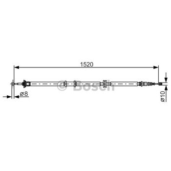 palancas cables frenado - Cable de accionamiento, freno de estacionamiento BOSCH 1987482290