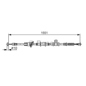 palancas cables frenado - Cable de accionamiento, freno de estacionamiento BOSCH 1987482400