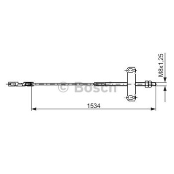 palancas cables frenado - Cable de accionamiento, freno de estacionamiento BOSCH 1987482195