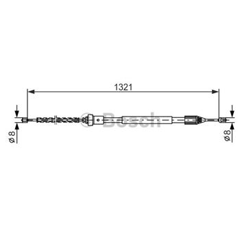 palancas cables frenado - Cable de accionamiento, freno de estacionamiento BOSCH 1987477785