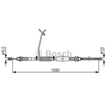 palancas cables frenado - Cable de accionamiento, freno de estacionamiento BOSCH 1987477175