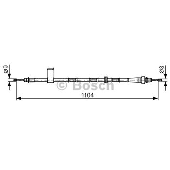 palancas cables frenado - Cable de accionamiento, freno de estacionamiento BOSCH 1987482364