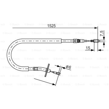 palancas cables frenado - Cable de accionamiento, freno de estacionamiento BOSCH 1987477858