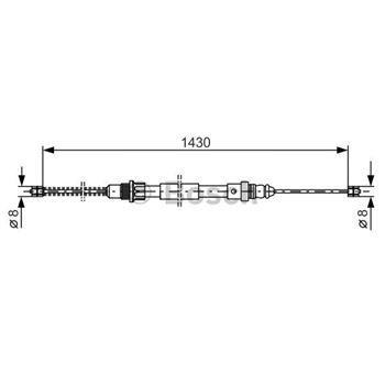 palancas cables frenado - Cable de accionamiento, freno de estacionamiento BOSCH 1987477152