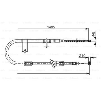 palancas cables frenado - Cable de accionamiento, freno de estacionamiento BOSCH 1987477614