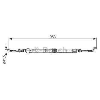 palancas cables frenado - Cable de accionamiento, freno de estacionamiento BOSCH 1987477707