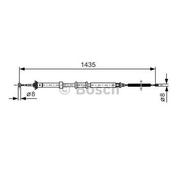 palancas cables frenado - Cable de accionamiento, freno de estacionamiento BOSCH 1987477926