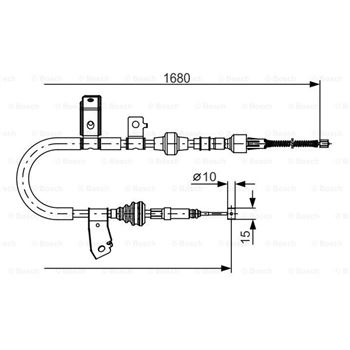 palancas cables frenado - Cable de accionamiento, freno de estacionamiento BOSCH 1987482087